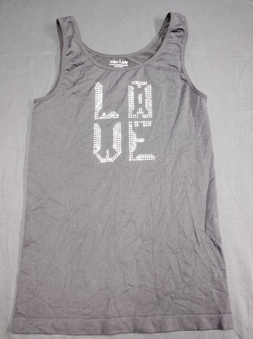 Solo Lady Black Tank Top with 'LOVE' Stud Detail